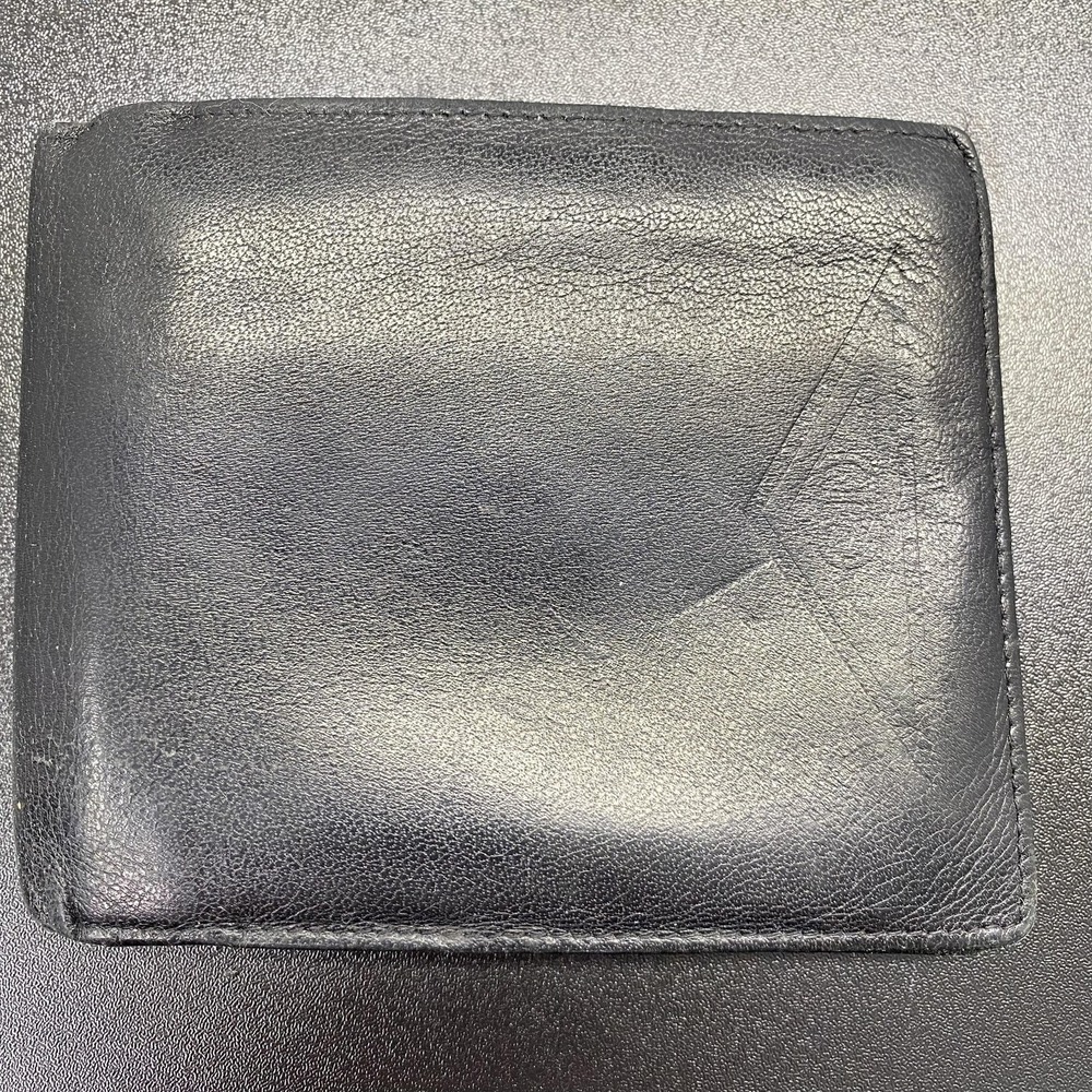 Christian Dior Wallet Mens Black Leather Bifold Credit Card Holder Logo Designer